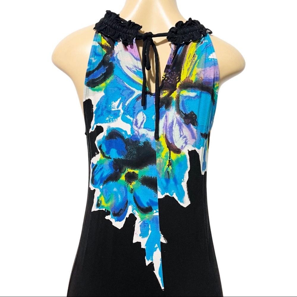 S Vintage INC International Concepts Floral Blue & Black Sequin Dress - Picture 8 of 14